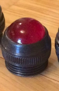  Vintage RED glass smooth lenses military dash light lenses DIALCO beautiful - Picture 1 of 2