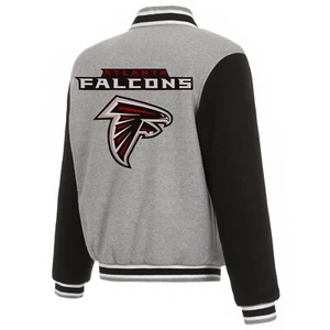Chaqueta polar reversible a presión completa de los Atlanta Falcons de la NFL logotipos bordados JHD - Imagen 1 de 6