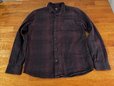 O’Neill Hombre Mediano Estándar Fit Morado Negro Manga Larga Camisa Abotonada Foto 1 de 4