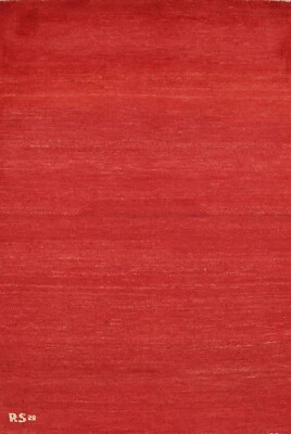 Durable Contemporary Gabbeh Solid Design Wool Rug - Made to Last! 3x5 ft - Image 1 of 4