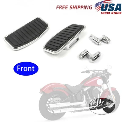 Pair Front Floorboard Footboard For Harley Honda Yamaha Suzuki Kawasaki Custom Foto 1 de 4