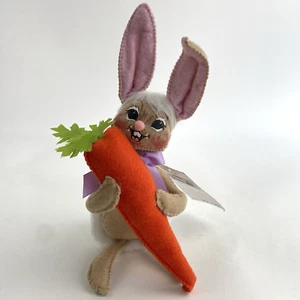 2014 ANNALEE Doll 6" Bunny Tails Holding Carrot #201214 Easter Spring Decor NWT - Picture 1 of 4
