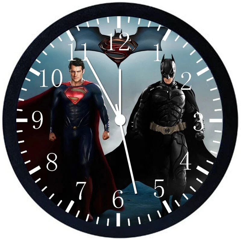 Superman Batman Wall Clock 12" Large Personalized option with adding names E111 - Image 1 of 4