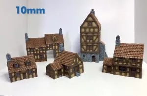 10mm Wargame buildings - 5 x Timber Framed Buildings set - Warmaster - Picture 1 of 10