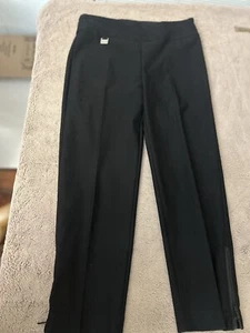 Lisette L Montreal Black Pull-On Cropped Pants Size 4 Elastic Waist Stretch - Picture 1 of 11
