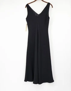 Amanda Smith Women's 10P Black Crystal Rhinestone V-Neck Sleeveless Formal Dress - Picture 1 of 7