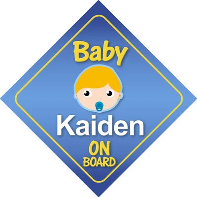 MYBABYONBOARD UK Baby Kaiden Autoschild an Bord *Haarfarbenwahl*