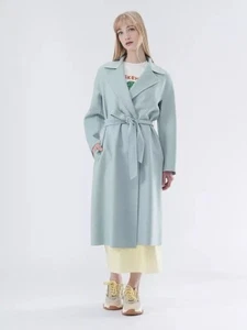 Max Mara Studio Cles Woll-Wickelmantel hellblau US4 $ 1650 NEU - Bild 1 von 7