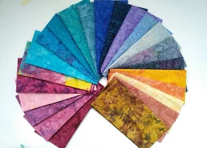 Batik Fabric, Dot Design, 100% Cotton, FQ ,Crafting, Quilting. 33 colourways - Picture 1 of 26