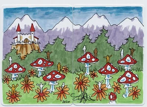 MTG ARTIST PROOF Sketch Argothian Pixies Magic The Gathering X 2 Amy Weber - Picture 1 of 2