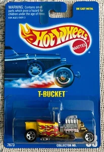 1995 HOT WHEELS BLUE CARD No. 68 FORD T-BUCKET Yellow with Flames - Picture 1 of 2