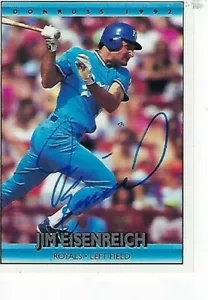 JIM EISENREICH SIGNIERT 1992 DONRUSS #297 - KANSAS CITY ROYALS - Bild 1 von 1
