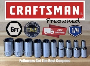 Used Craftsman 1/4" Drive 10 pc 6 Point Metric Socket Set - Picture 1 of 3