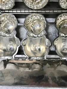 OLD VINTAGE 4 1/2" EASTER BONNET 3 CHICK CHOCOLATE MOLD - Picture 1 of 12