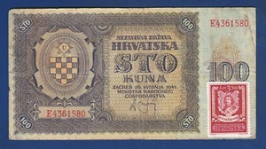 100 Kuna 1941. Croatia banknotes, Croatian stamp ND Hrvatska Petar Zrinski ! - Picture 1 of 2