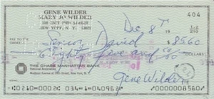 GENE WILDER signed bank check - Picture 1 of 1
