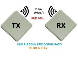 KIT Ponte Radio Wireless Internet, Video Sorveglianza, Domotica 5-GHz High Power - Foto 1 di 1