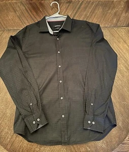 Bugatchi Black Cotton L/S Button Down Shirt Men’s Shaped Fit L - Picture 1 of 8
