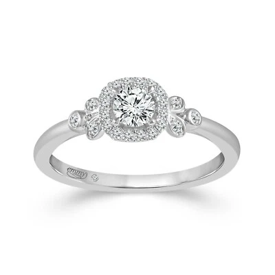 EMMY LONDON 9 Carat White Gold 0.33 Ct Diamond Ring Size N 2.3g Certified & Box - Image 1 of 4