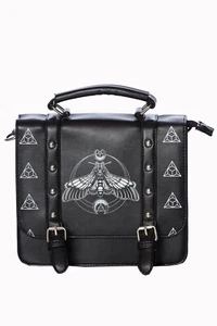 Women's Black Gothic Rockabilly Emo Punk Moth Small Satchel Bag BANNED Apparel - Picture 1 of 4