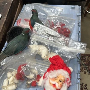 Lot of Vintage Christmas Craft Corsage Floral Decorations & Supplies - Picture 1 of 9
