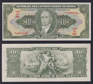 Brazil Banknote 10 Cruzeiros 1950 P.-143 FDS/UNC - Picture 1 of 1