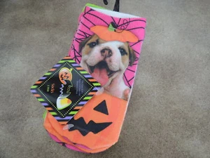 2 Pair Little Girls Sock Size 6 - 8.5 (Ages 5 - 8) HALLOWEEN Dog Socks NWT - Picture 1 of 2