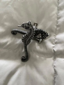 PEWTER SEAHORSE DRAWER HANDLES PAIR BY MODERN OBJECTS - Picture 1 of 8