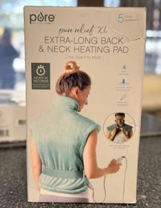 Pure Enrichment PureRelief XL Back & Neck Heating Pad- Safe Heat Sea Glass New - Picture 1 of 9