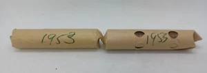 Centavos canadienses 1953 (50 monedas por rollo) 2 rollos - Imagen 1 de 4