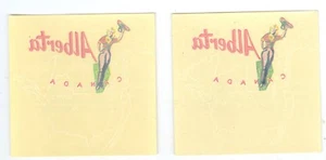 2 Unused 1950’s Alberta, Canada, Young Cowgirl Decal - Foto 1 di 2