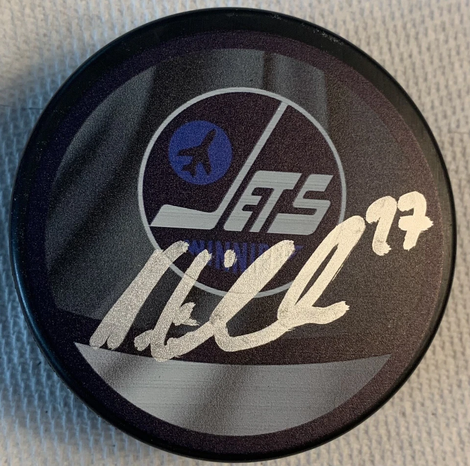 NIKOLAJ EHLERS AUTÓGRAFO FIRMADO NHL HOCKEY REVERSO RETRO WINNIPEG JETS PUCK Foto 1 de 1