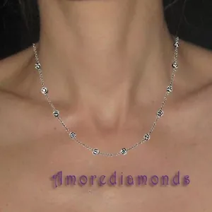 2.52 CT G VS ROUND DIAMONDS BY THE YARD EYEGLASS BEZEL NECKLACE GOLD 18" GOLD - Picture 1 of 1