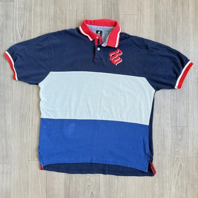 Camisa Polo Rocawear Para Hombres 4XL Azul Rojo Blanco Bloque de Color Manga Corta Informal Foto 1 de 4