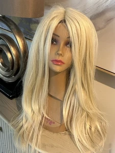 HD Lace Front Perücke Platinblond / Stranduhr / Synthetik / Sexy Playmate Style - Bild 1 von 5