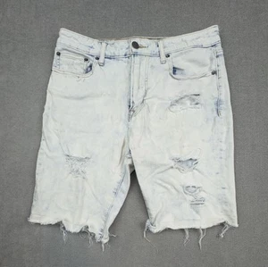 American Eagle Jeans Shorts Mens 32 Distressed Airflex Light Wash Blue - Picture 1 of 12