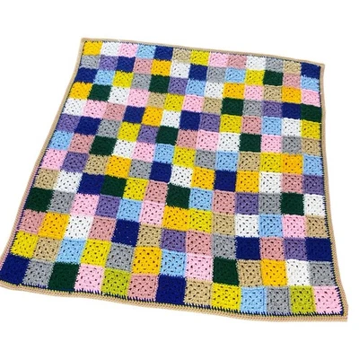 Manta afgana cuadrada de ganchillo abuela de colección Cottagecore 52 L x 52 W Foto 1 de 4