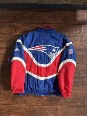 Chaqueta azul vintage de los 90 Apex New England Patriots NFL bombardero rara Foto 1 de 4