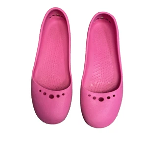 CROCS Prima Ballerina Flats Shoes Hot Pink Ballet Water Comfort Womens 9 Slip On - Picture 1 of 5