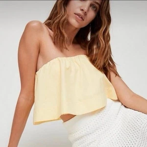 Aritzia Wilfred Bonaventure butter yellow flowy top - Picture 1 of 6