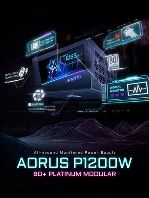 Gigabyte AORUS P1200W 1200W ATX Gaming Netzteil, 80+ Platinum, Voll Modular - Bild 1 von 3