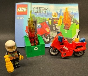 LEGO CITY Fire Motorcycle Dumpster Fire Complete with MiniFigure Set #60000 - Picture 1 of 7