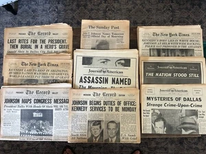 JFK Assassination Oswald Original Newspaper Lot - 9 Historic NY/NJ newspapers - Picture 1 of 9
