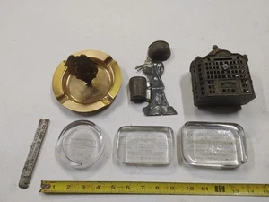 Konvolut 7 antike Werbung/Briefbeschwerer, Gusseisen kleine, DeLaval, Auto Club - Bild 1 von 15