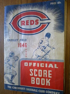 Vintage 1946 Cincinnati Reds Official Score Book vs Brooklyn - Picture 1 of 8