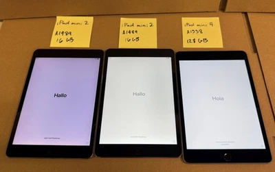 Lot of (1)Apple iPad Mini 4 128gb A1538 and (2) Apple iPad Mini 2 16gb A1489 - Image 1 of 4