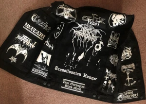 Chaqueta de Batalla Chaleco Denim Corte Parche de Metal Negro Inmortal Bathory Mayhem Venom - Imagen 1 de 12