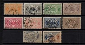 SCHWEDEN, SCOTT # O12-O25, KURZER GEBRAUCHTER SATZ MIT 10 AMTLICHEN BRIEFMARKEN, CV 72,85 $ - Bild 1 von 1