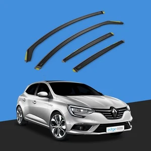 Renault Megane MK4 2016-2020 5 Door Hatchback Wind Deflectors 4pc Tinted - Picture 1 of 10