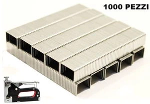 SET 1000 GRAFFETTE PIATTE 12 mm PER GRAFFETTATRICE MANUALE MULTIUSO. - Foto 1 di 1